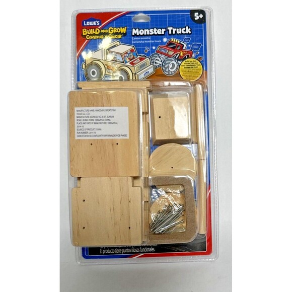 Lowes Build and Grow Project Kit Wood Monster Truck Building Set - New Sealed! - Picture 3 of 4